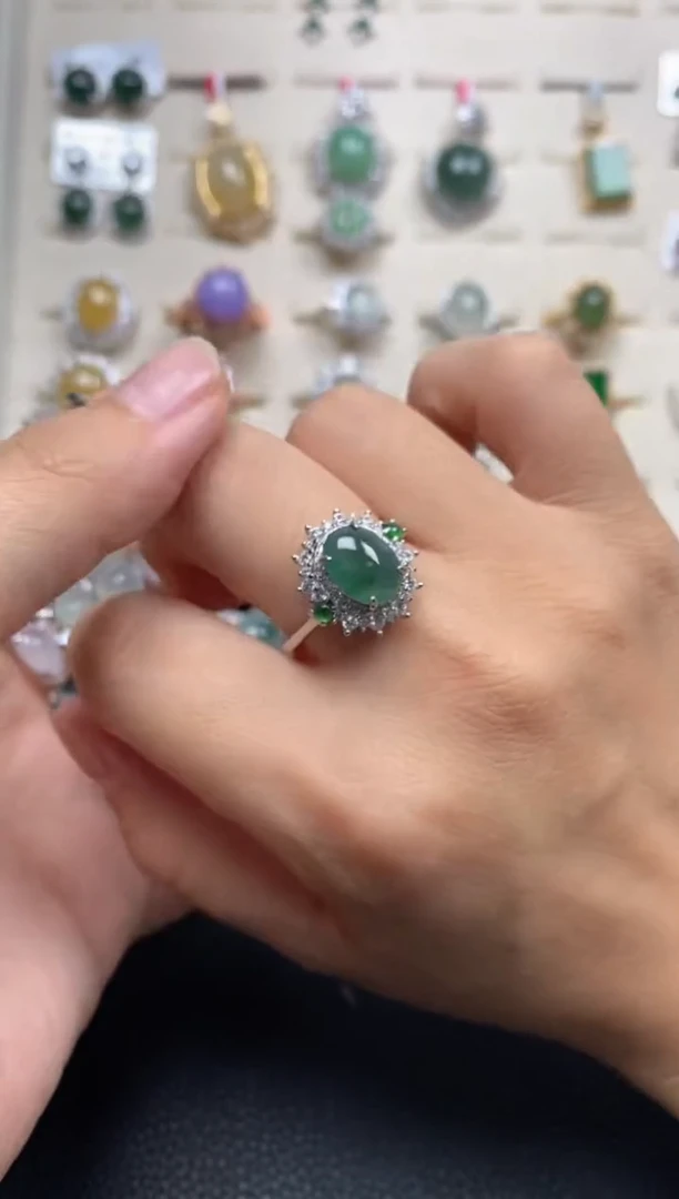 【闪购商品】翡翠戒指银S925镶嵌111111