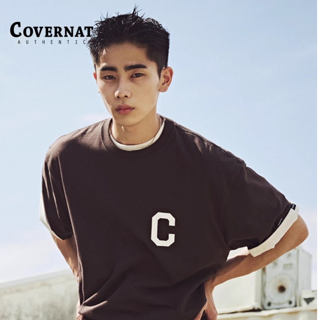 COVERNAT潮牌经典大C标短袖简约休闲圆领时尚百搭潮流T恤0000ST03
