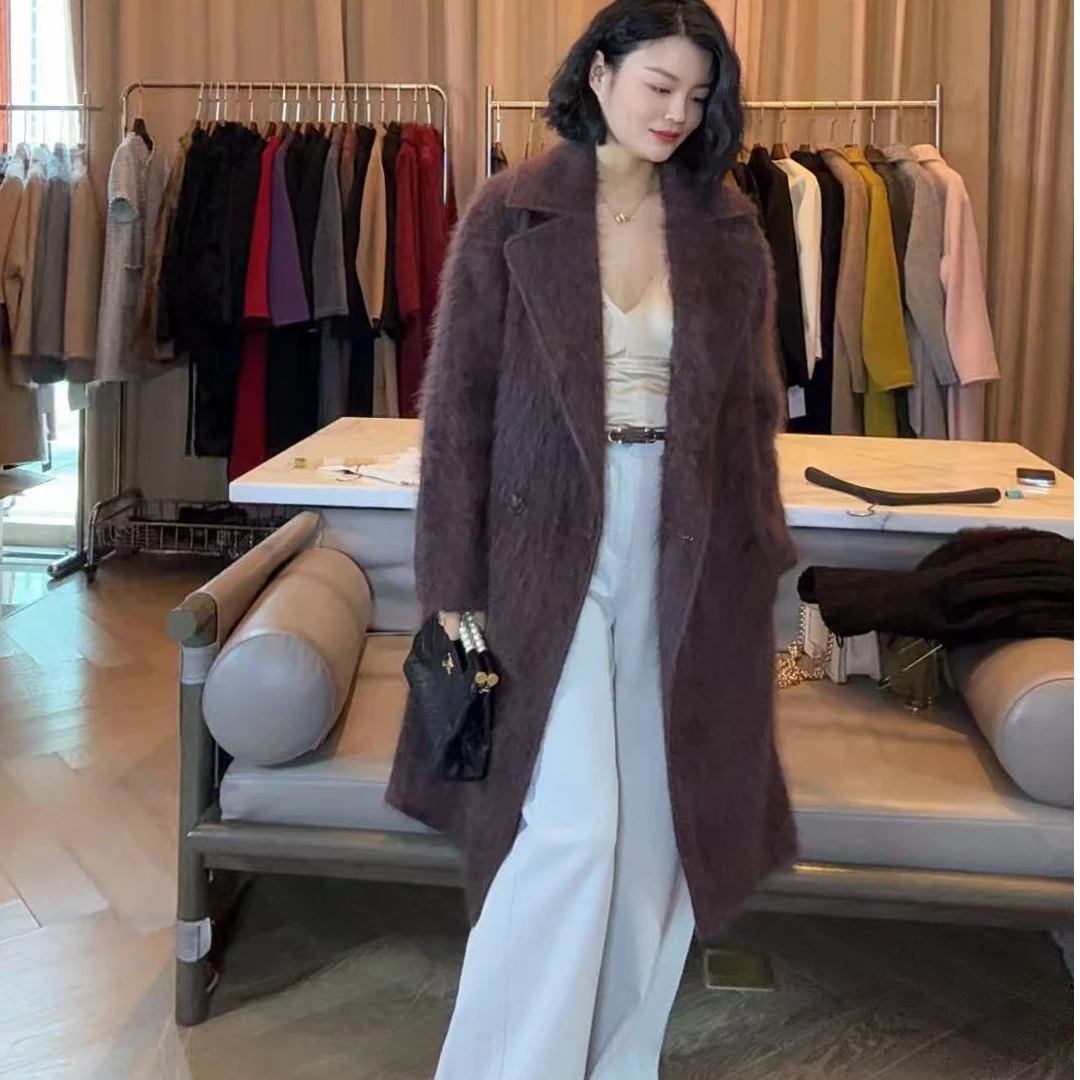 TANTAN 显瘦气质长款百搭山羊绒大衣2578