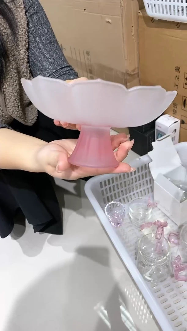 【闪购商品】十里琉璃葵口高足果盘茶点盘