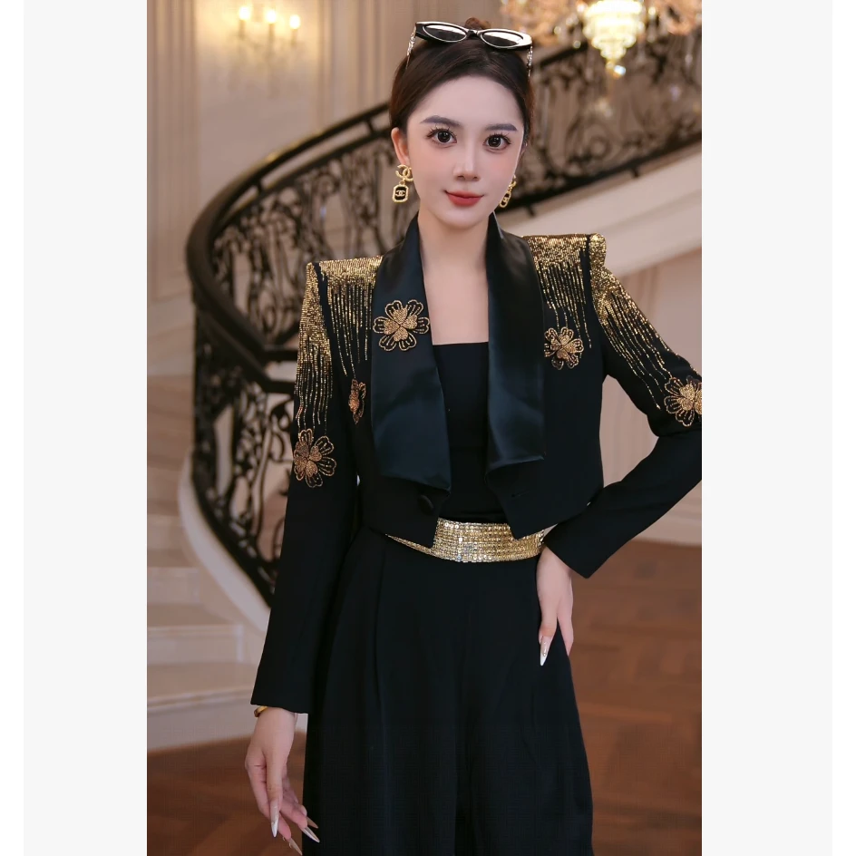 FNN【芙娜妮】2025新款休闲洋气衣服女穿搭气质女套装上衣F2530295A