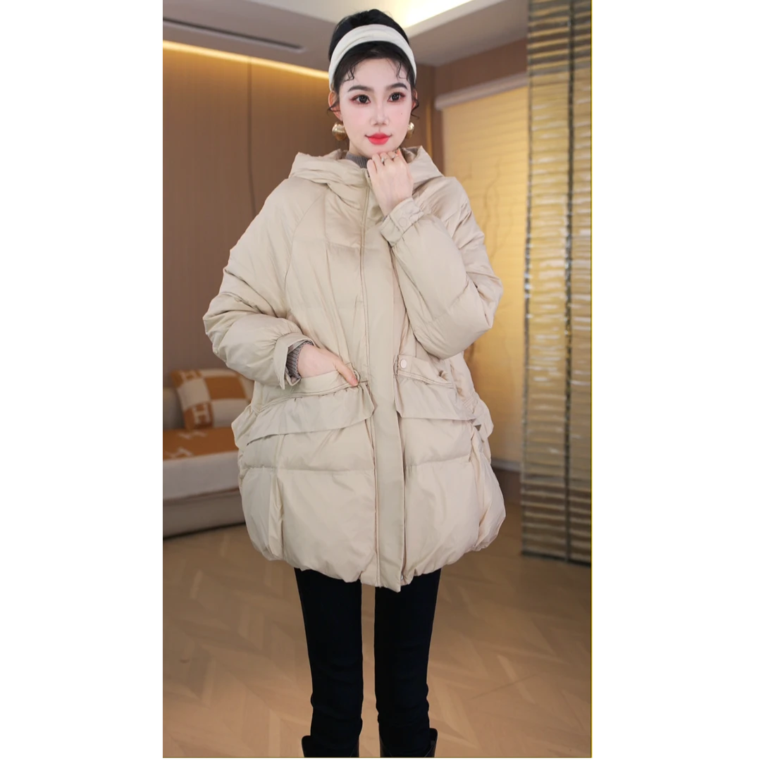 【露露】秋冬气质设计师中长款宽松大码中长款外套-6168