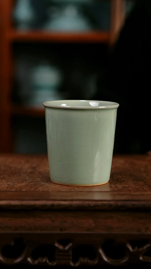 杯子陶 青霁汝窑仿古釉  可乐杯