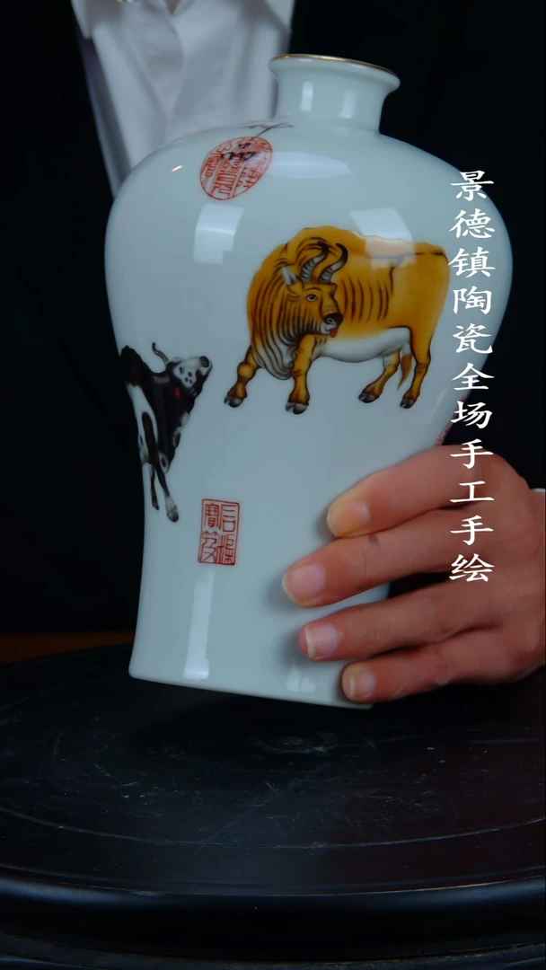 瓶景德镇手工手绘陶瓷摆件50