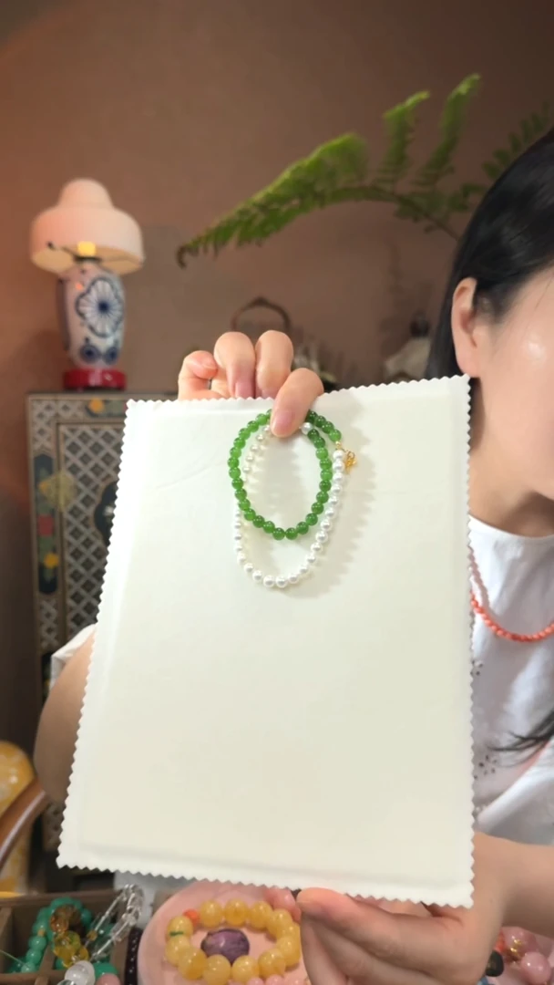 未镶嵌手串和田玉（碧玉）天然和田碧玉手串