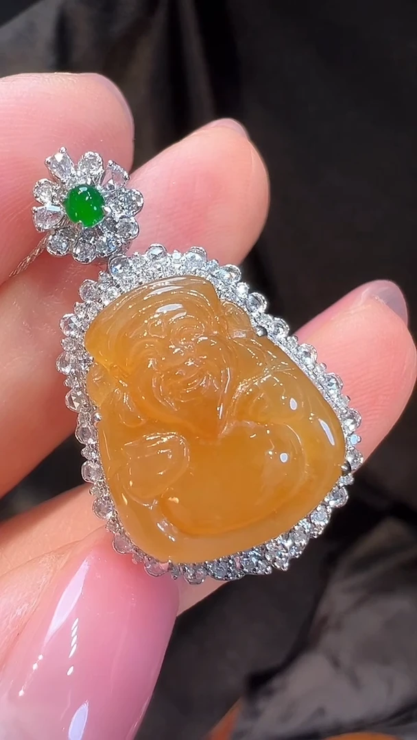 吊坠(不含链)18K金镶嵌翡翠L6