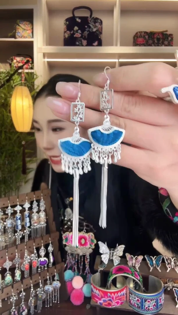 刺绣纯手工民族风耳环