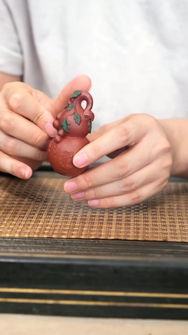 茶壶紫砂17 《葫芦茶宠》朱泥