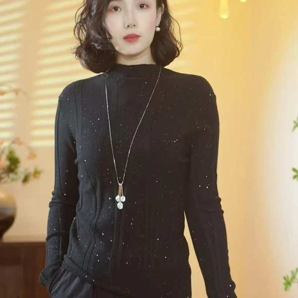 【X045】2025新款山羊绒时尚百搭宽松针织上衣