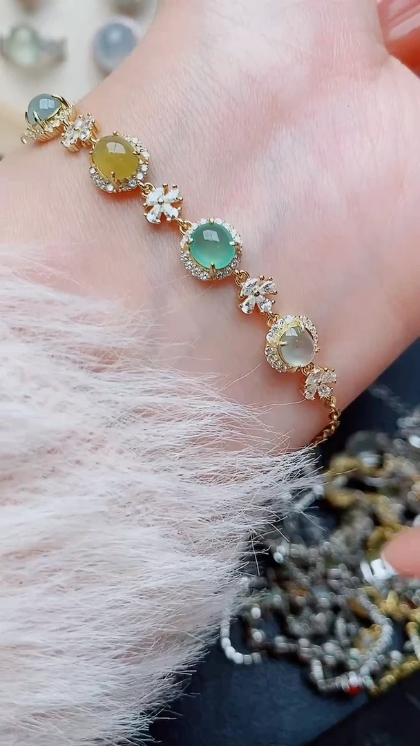 银S925镶嵌戒指翡翠...