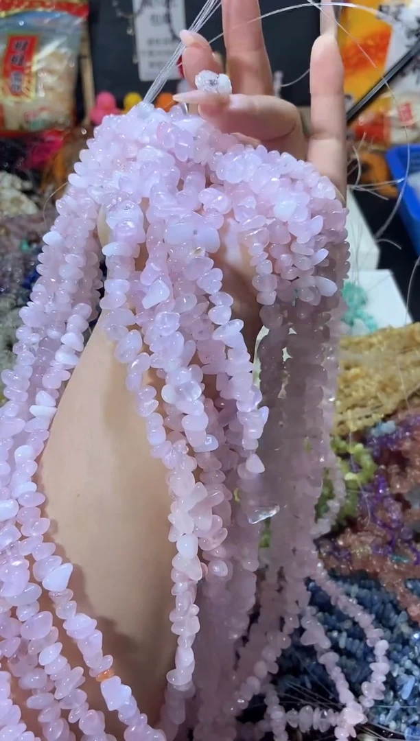 水晶珠宝半成品未镶嵌粉水晶