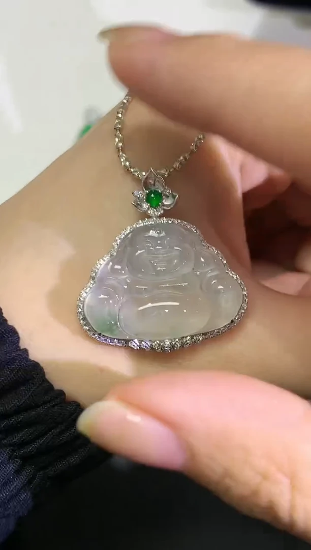 【闪购商品】翡翠颈饰18K金镶嵌团购35