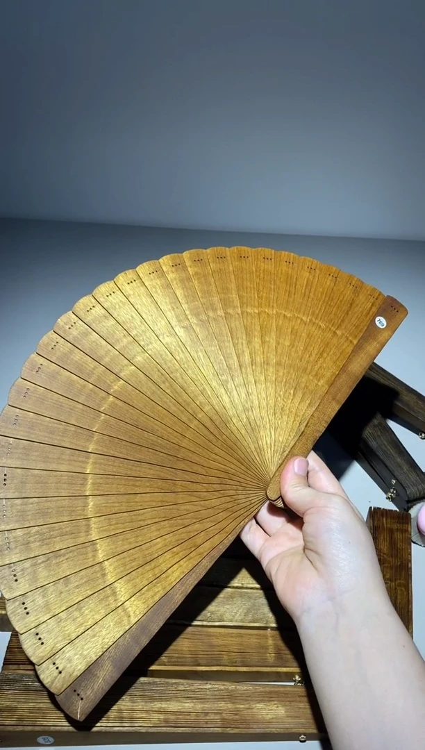 金丝楠21cm金丝楠木小叶桢楠扇7699