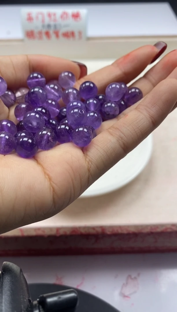 【闪购商品】水晶颈饰未镶嵌w850紫水晶8mm*25颗