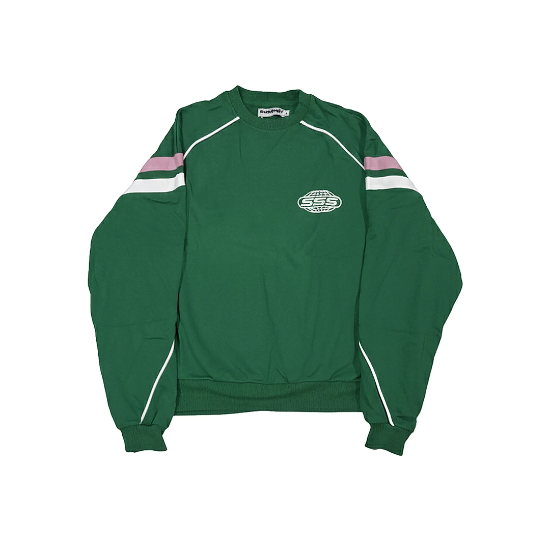 PIONEER OF HEROISM复古拼色条纹拼接宽松廓形古着套头长袖卫衣男