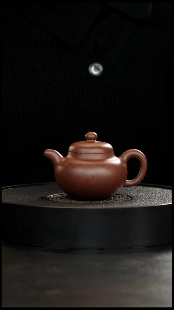 茶壶紫砂正价750特价黄龙山深井紫泥柿圆200cc
