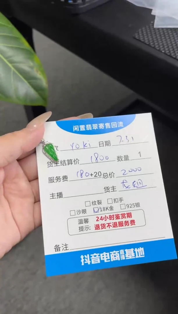 翡翠18K金镶嵌颈饰y**i颈饰
