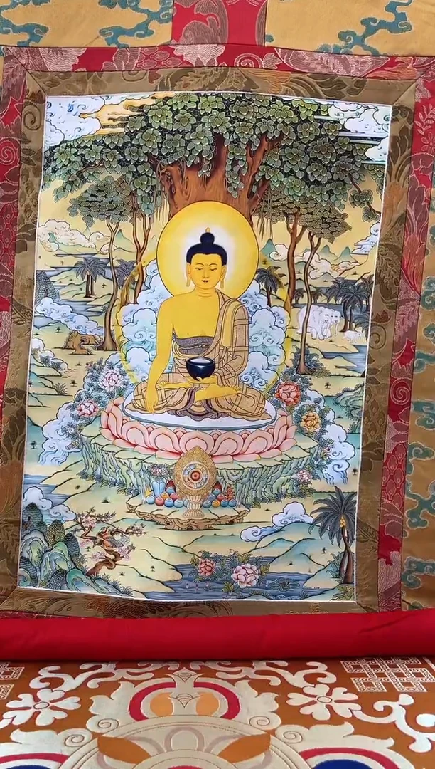 装裱画1.3金色龙布  释迦 76