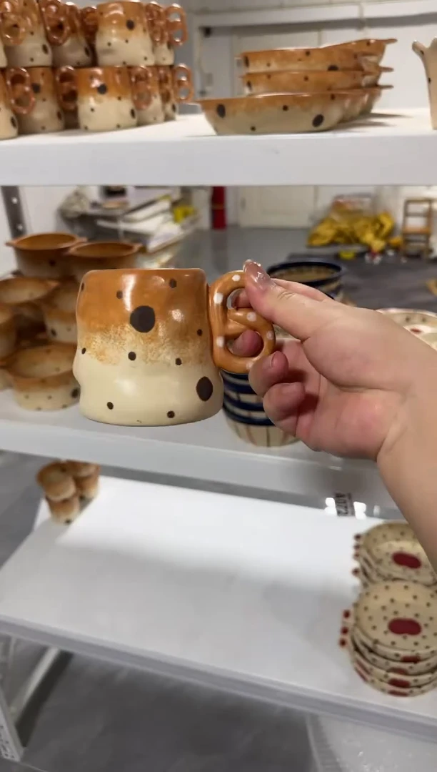 陶瓷珍珠点点杯子【十里高温釉下彩陶瓷】