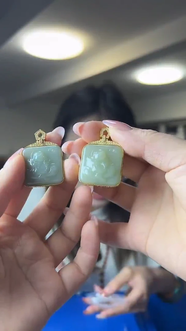 颈饰银S925镶嵌和田玉（多样性发一件）