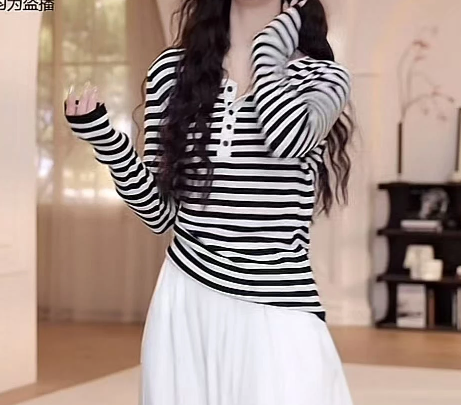 【YANYAN】早秋新款条纹针织衫长袖YY-7729