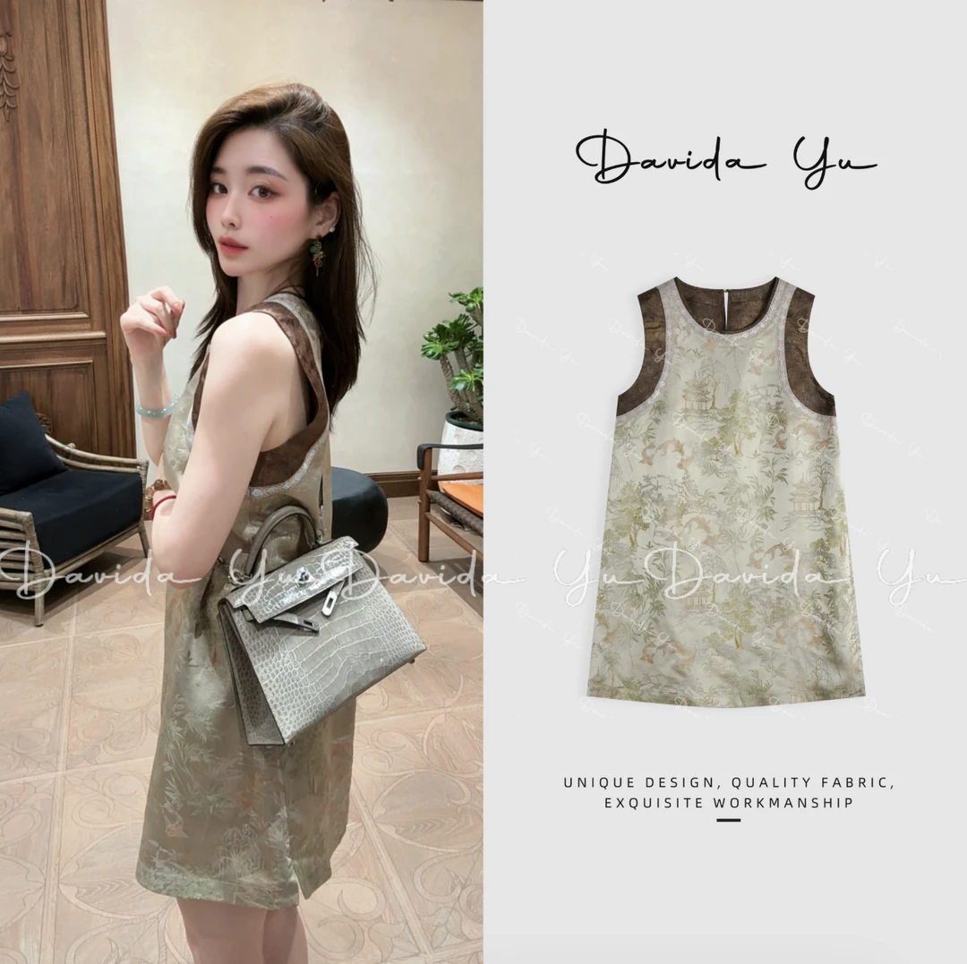 Davida Yu【绿竹】云仔自留私服 绿竹半含箨 节节高背心裙 CYC0236