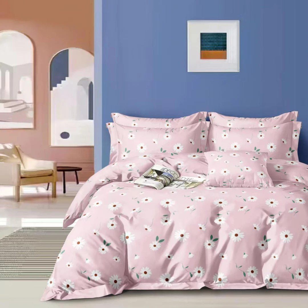 100%纯棉竹棉  大布裁剪【向日葵-粉】