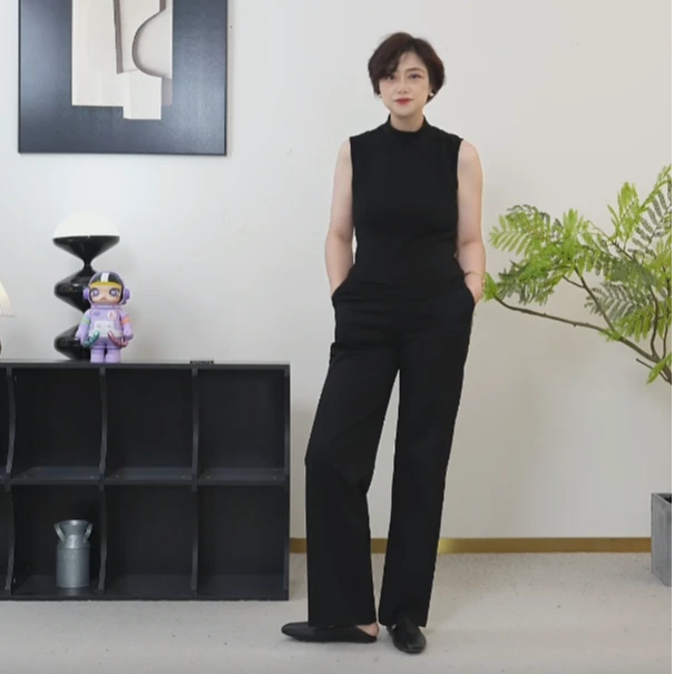 【U.M】高智超模直筒舒适小黑裤高弹显瘦