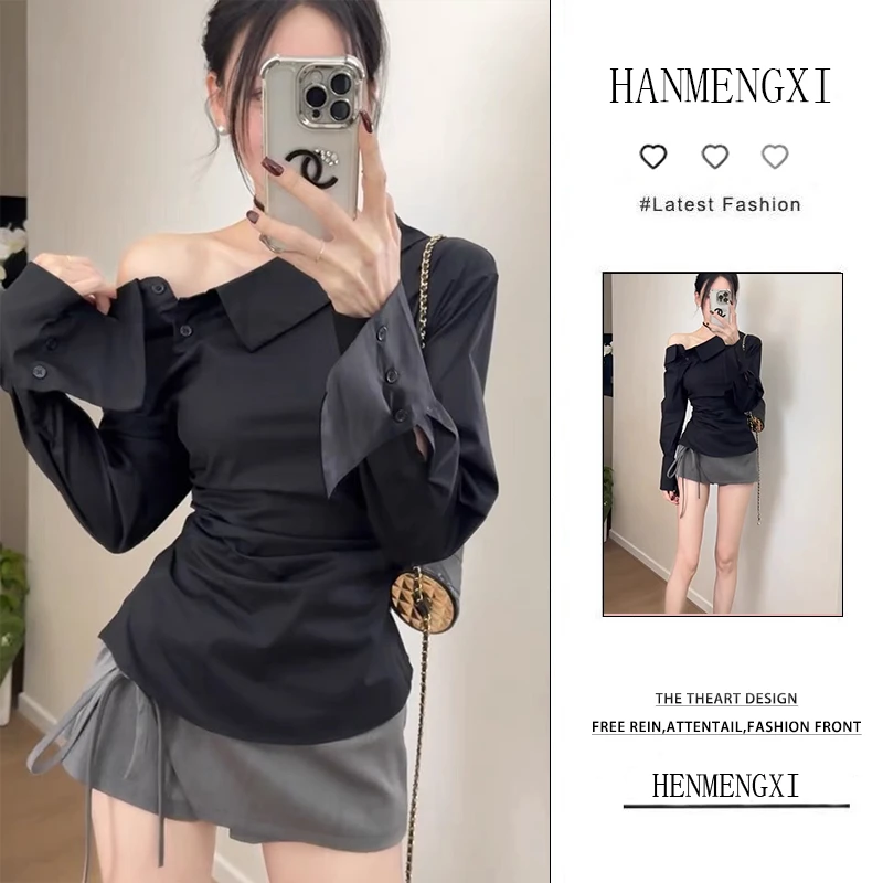 春季穿搭一整套女2025新款韩系气质显瘦收腰上衣