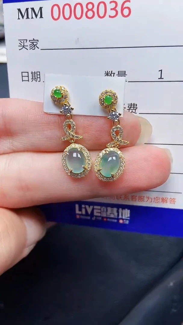 翡翠银S925镶嵌颈饰8036