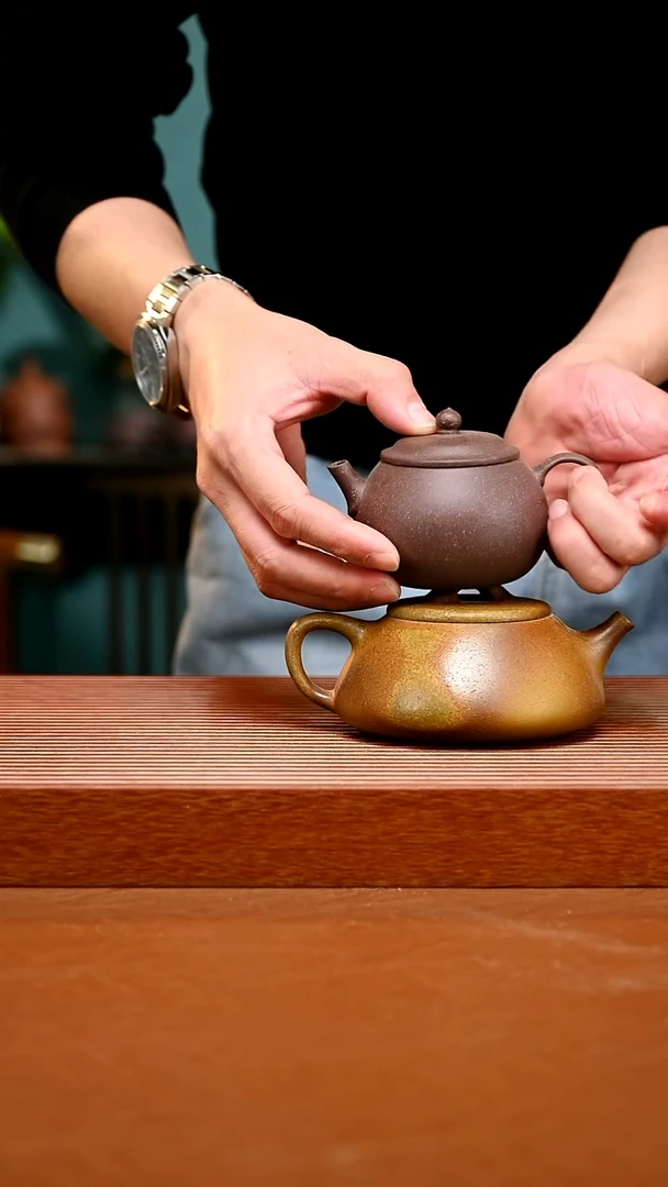 茶壶紫砂柴烧石瓢+天青井栏419