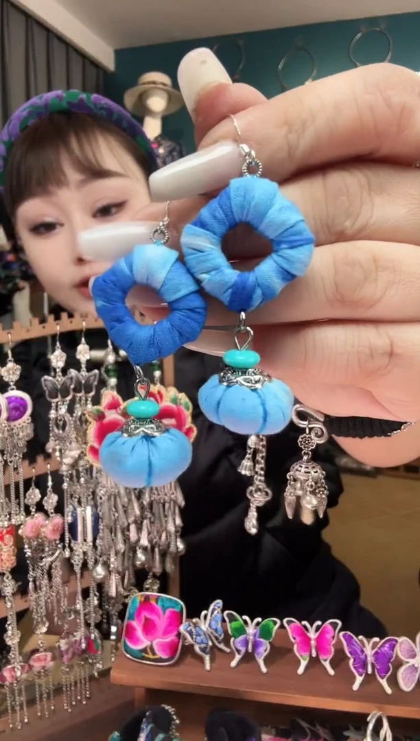 刺绣纯手工民族风刺绣耳环