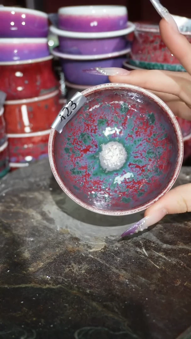 摆件陶精品窑变钧瓷茶器