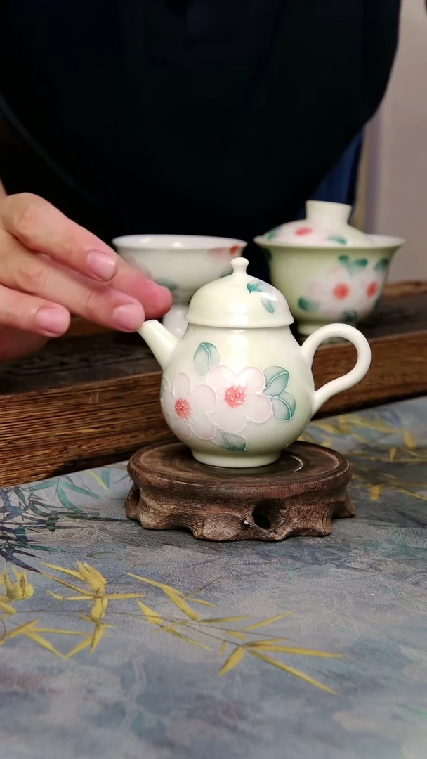 亘古柴烧精品茶具@桃花壶