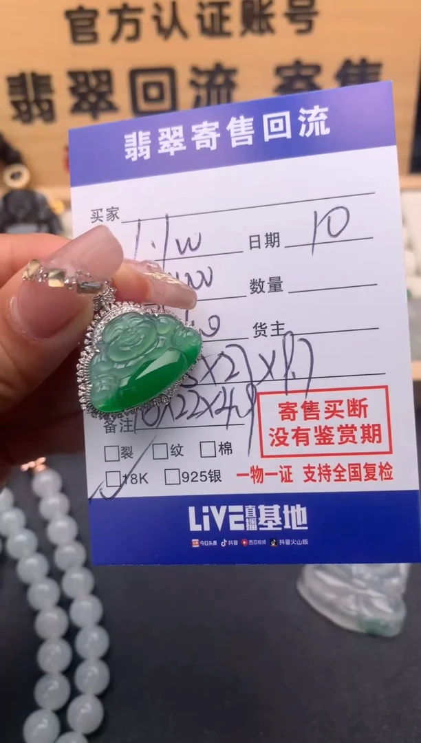 【闪购商品】翡翠颈饰18K金镶嵌10126090