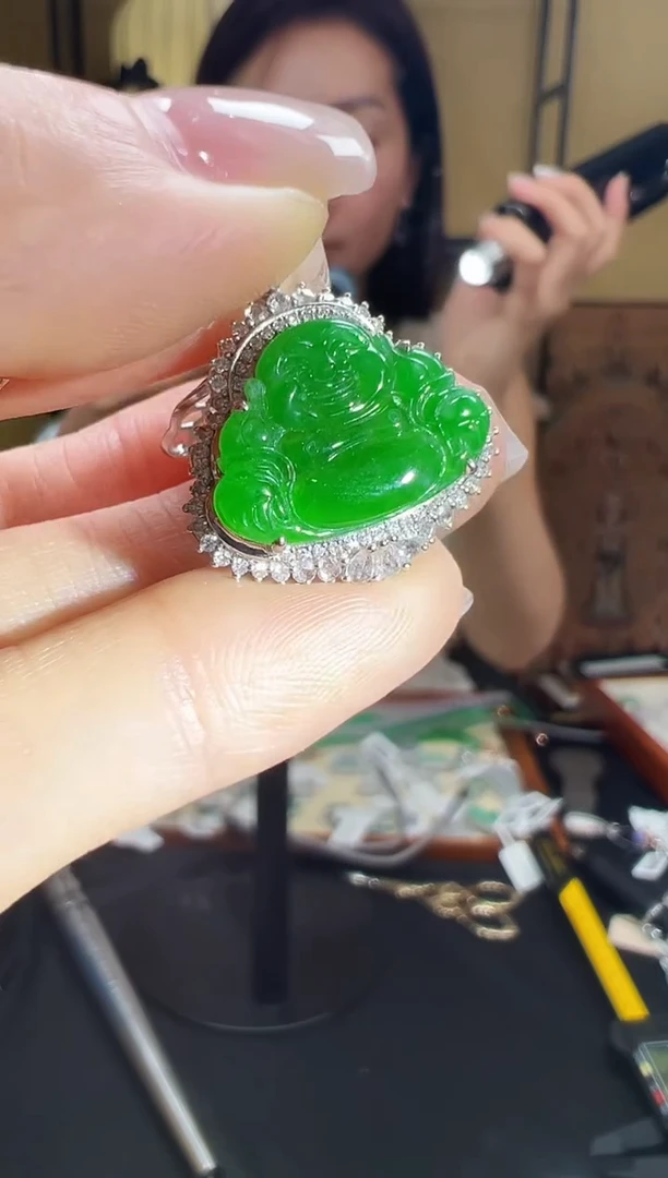 翡翠18K金镶嵌颈饰ZGM0530-3