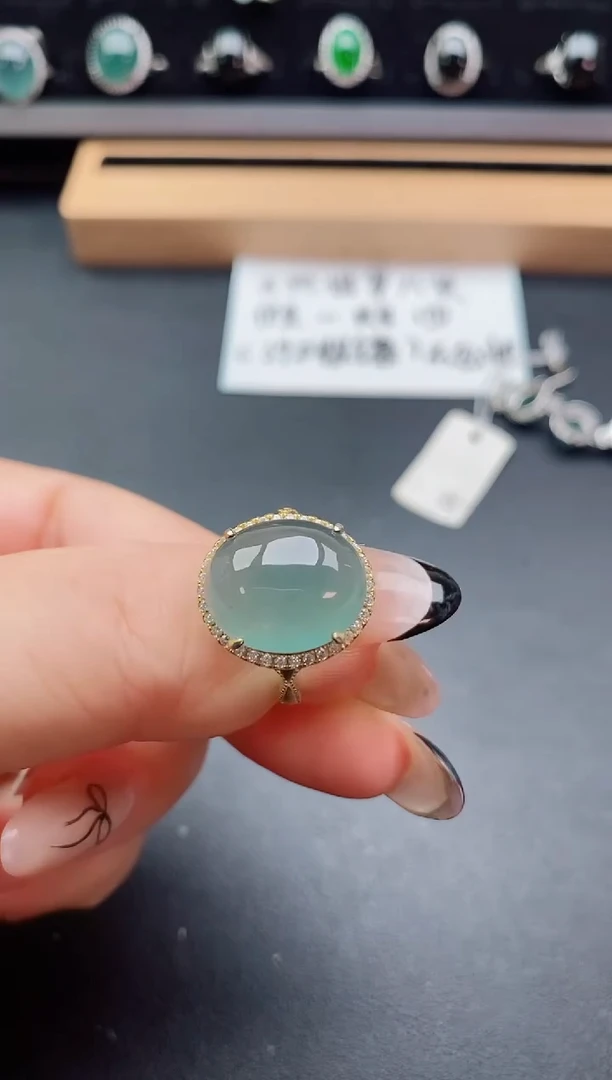 银S925镶嵌戒指翡翠508