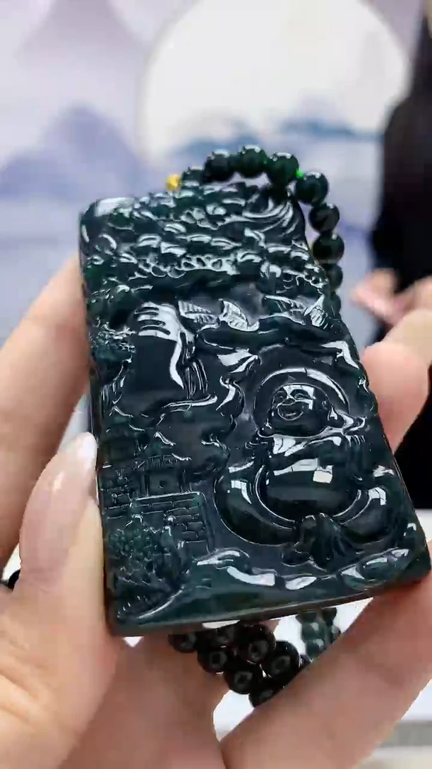 未镶嵌定制翡翠4812xx-毛货挂件21赠珠链