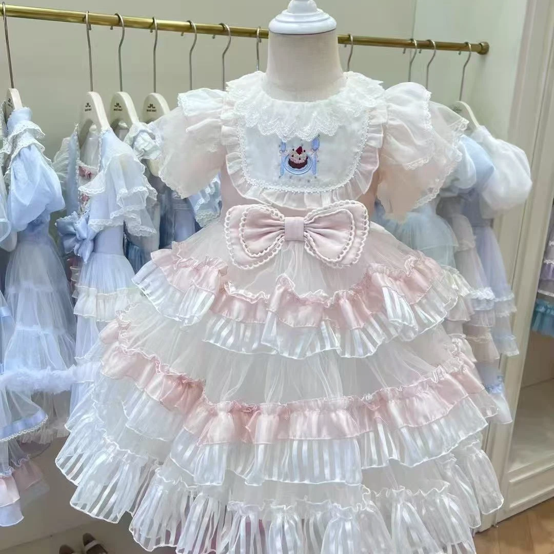 Alice* 772* 茉莉岛女童蛋糕纱飞袖轻洛丽塔连衣裙16-2