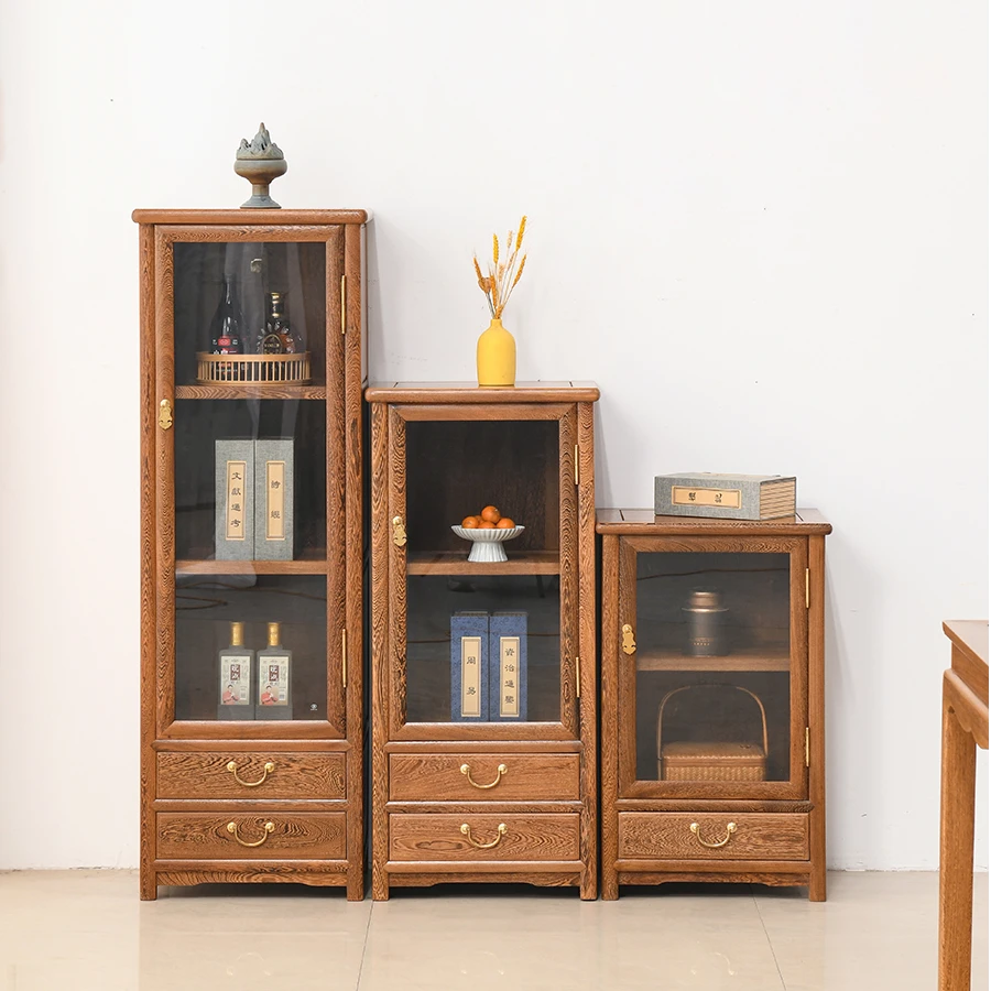 红木家具鸡翅木餐边柜实木中式茶水柜家用客厅收纳储物柜立柜书柜