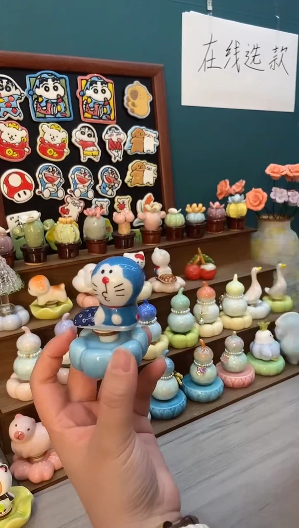 摆件陶哆啦a梦景德镇陶瓷摆件1个装