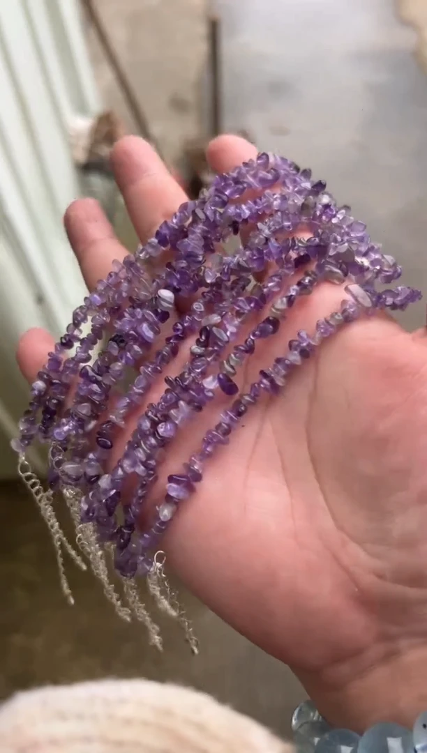 水晶珠宝半成品未镶嵌天然紫超七水晶手链多样性发一