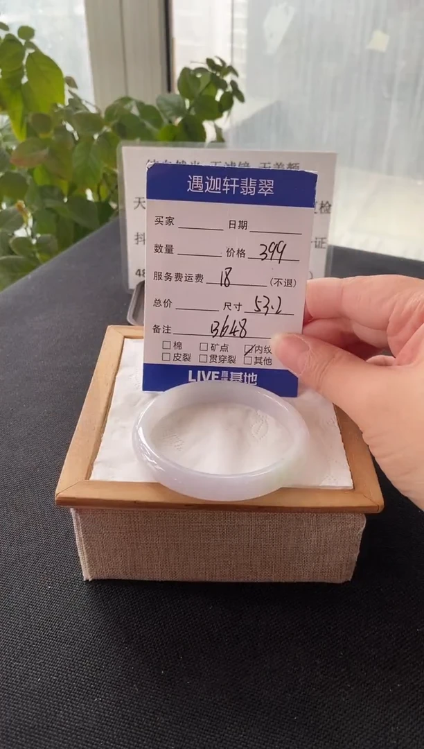未镶嵌手镯翡翠53圈口 B648编码