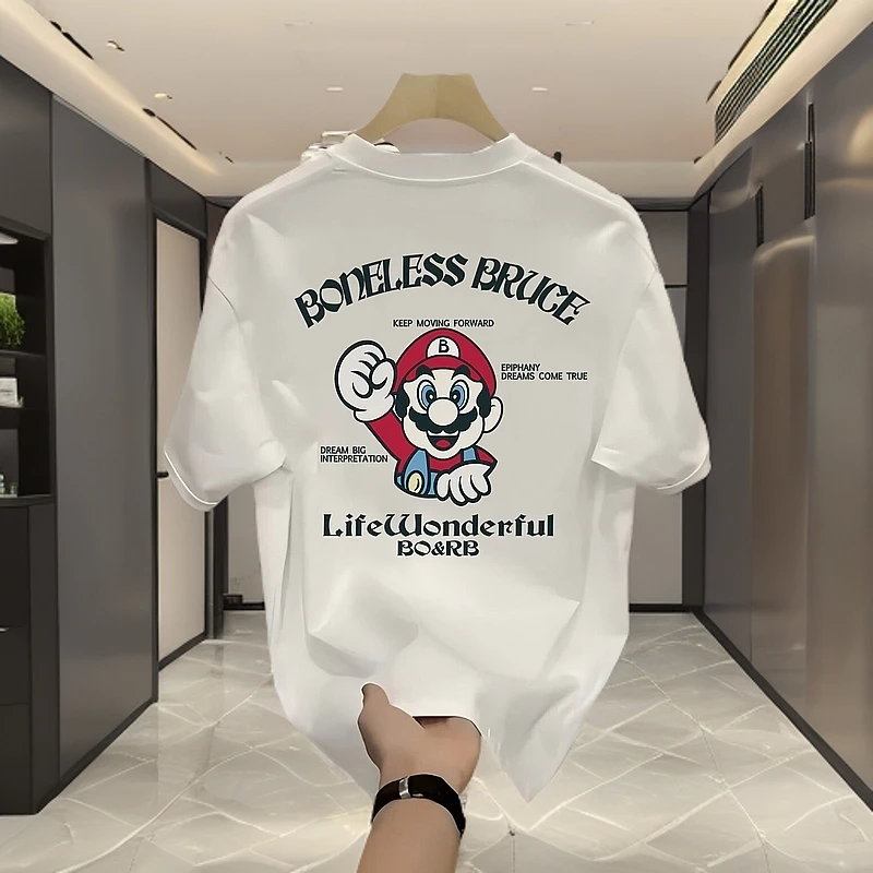 QUPENGME 设计师版男款纯棉T恤百搭短袖上衣DS-212