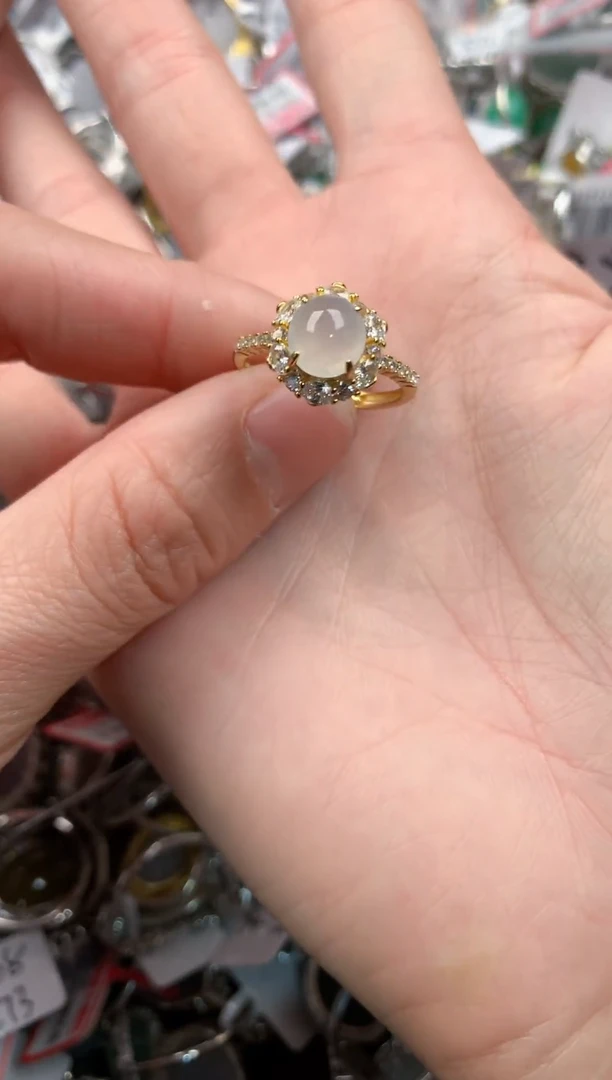 银S925镶嵌戒指翡翠222    9