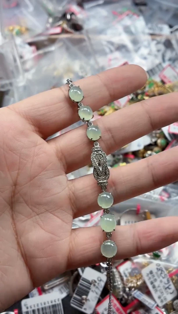 银S925镶嵌戒指翡翠天然A货缅甸翡翠