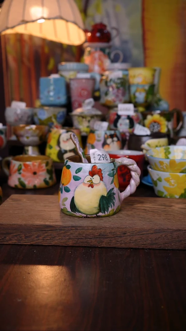 摆件泥垚手作 景德镇手工手绘陶瓷器物