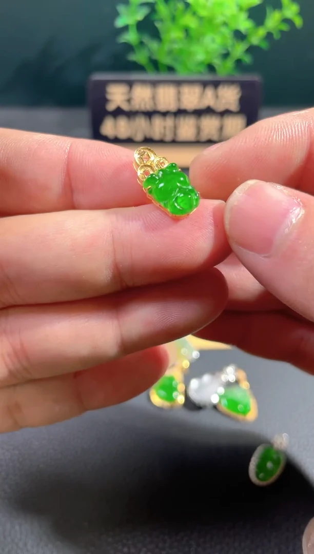 【闪购商品】翡翠颈饰18K金镶嵌翡翠