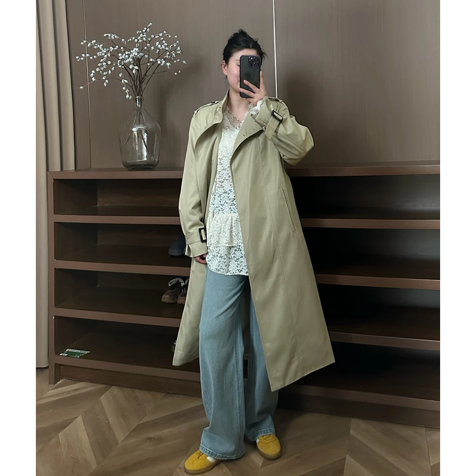 2025南北家春季新款欧货风衣外套时尚百搭休闲设计师中长款宽松