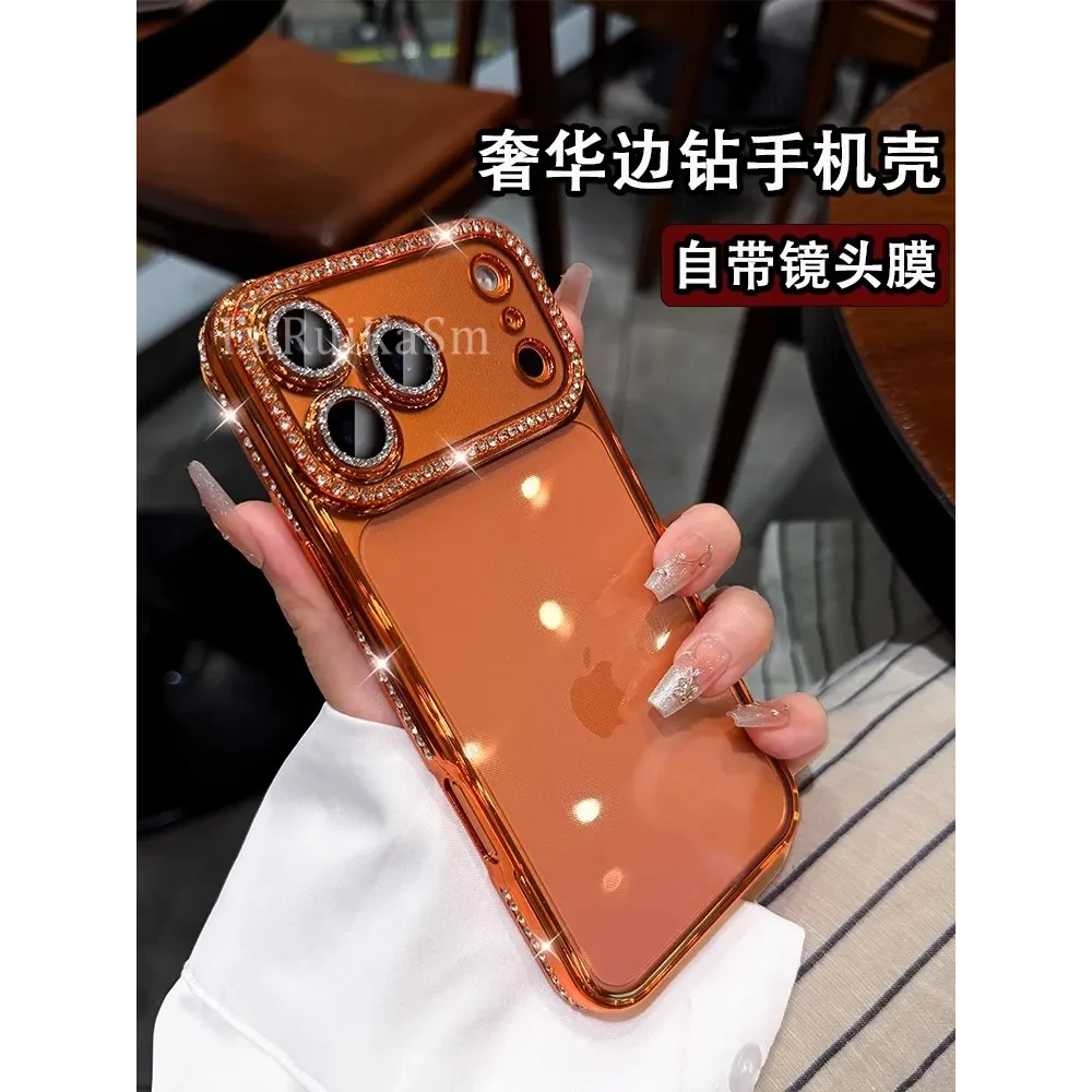 高颜值奢华水钻透明护镜适用苹果17promax手机壳17pro全包17新款